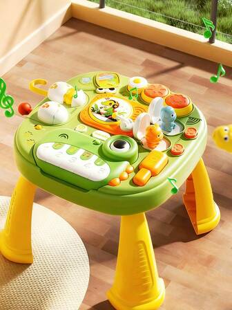 1 Set Baby & Toddler Multi-Functional Educational Game Table, Early Learning Desk, Intelligence Development Brainstorming Toys, Gift, Colors And Accessories Are Random