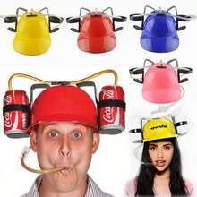 1pc Adjustable Novelty Beverage Helmet With Straw - Soda Cap, Suitable For Bachelor/Bachelorette Parties And Wedding Receptions - Fun Party Accessory For All Occasions: Singles Events, Birthdays, Bar Celebrations, And Adult Ceremonies - Multicolor - View 8
