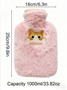 1 túi chườm nước nóng bằng vải nhung dễ thương, có thể dùng để giữ ấm bụng và tay, thích hợp cho nữ sinh, túi chườm ấm cho mùa thu/đông và Giáng sinh, kèm vỏ bọc lông giả, nhỏ gọn và dễ mang theo. - Nhiều màu - Xem 7