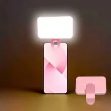 1 pieza Luz LED para selfie, Mini luz de relleno portátil con clip, apta para teléfonos inteligentes y computadoras, para maquillaje, reuniones de Zoom, transmisión en vivo, vlogging, selfies perfectas y videollamadas, batería de 250mAh - Cuadrado - Ver 11