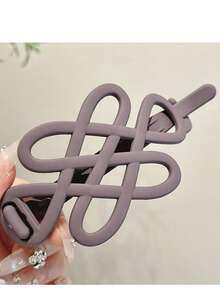 Conjunto de 3 presilhas de cabelo grandes com nó chinês, presilha simples para rabo de cavalo, presilhas de cabelo com fivela de sapo, acessórios de cabelo femininos, presilhas de garra elegantes. - Multicolorido - Ver 5