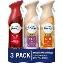 Febreze Air Freshener Spray, Odor-Fighting Room Spray, Crisp Fall Breeze, Cuddle Weather, Baked Cinnamon Apple, 8.8oz, 3 Count - trắng - Xem 1