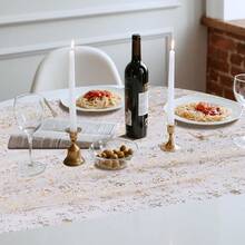 6PCS Gold Table Runner 10Ft Gold Sheer Table Runner Chiffon Fabric Cheesecloth Sequin Glitter Table Runner For Wedding Birthday Bridal Shower Party Decor,10ftx6pack,Gold - 金色 - 查看 4