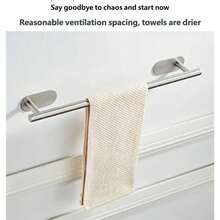 شريط منشفة من الفولاذ المقاوم للصدأ للحمام، من الفولاذ المقاوم للصدأ، بدون حاجة للثقب، شريط منشفة أحادي الطبقة لاكسسوارات الحمام.