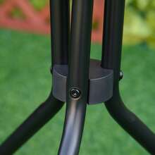 Outsunny Outdoor Side Table, 20" Round End Table, Bistro Table With Tempered Glass Top For Patio, Garden, Balcony, Poolside, Black - 黑色 - 查看 9