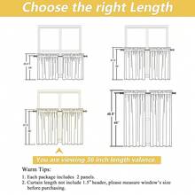 OWENIE Sage Green Cafe Curtains 36 Inch Length 2 Panels Set, Light Filtering Textured Short Kitchen Curtains Over Sink, Small Window Curtain Tier For Cabinet Bathroom RV Camper Basement, 30\W By 36\L,30inchWx36inchL(Packof2),SageGreen - 鼠尾草綠 - 查看 4