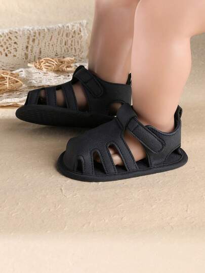 Summer Infant Sandals, Boys Breathable Shoes With Hook And Loop Design, For 3-6-9-12 Months Newborns
