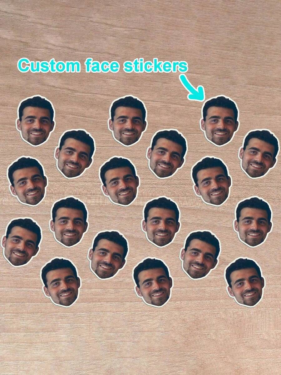Adesivos Personalizados de Rosto e Cabeça, Decoração Criativa para Casa, Decorações de Festa, Aplicáveis em Carros, Paredes, Armários, Mesas, Copos, Garrafas de Água, Laptops, Adesivos de Rosto Personalizados