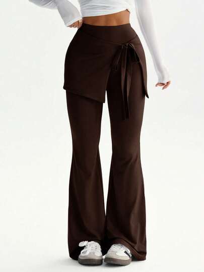 Women's Criss-Cross Tie Flare Pants | Easily Create A Casual Korean Style