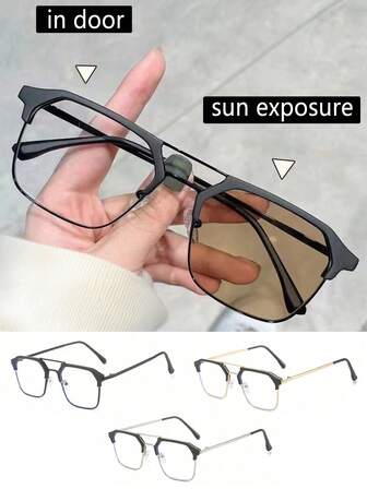 Men And Women Fashion Glasses, Business Style Glasses Frames Men And Women Fashion Glasses, Can Be Used Indoor And Outdoor, Suitable For Driving Fishing Hiking Cycling Running Golf Everyday Use, Multiple Colors Available (Black Glasses, Brown Glasses, Blue Glasses)