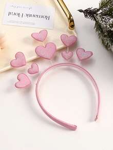 1件时尚发箍，欧美INS风，红色亮片心形头饰，适合情人节、婚礼、派对等场合。 - 彩色 - 查看 4