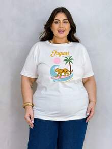 KIT 2 TSHIRT PLUS SIZE ESTAMPA LIMÃO JAGUAR CAMISETA FEMININA LANÇAMENTO - KIT 2 JAGUAR/LEMONSQUEEZE - Visão 3