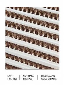Rikuaild 10 Rows 160 PCS D Curl Brown Eyelashes Extension 100D 9-16mm Mixed Length Thick&Fluffy&Natural Look For Self Use At Home Or On-The-Go Daily Life&Dating&Travel Reusable Brown Individual Lashes Makeup - D - Xem 5