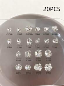 高级合金叠层美甲钻，5/30/50颗混合尺寸，适用于3D奢华美甲艺术 - 美甲沙龙专业用品 - 白色 - 查看 26