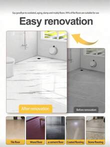 1 Roll Glossy Marble Peel And Stick Vinyl Flooring Tiles 15.7x118.1 Inch Vinyl Floor Tiles Linoleum Vinyl Plank Floor Covering Waterproof Wear For DIY Installation Room Office Kitchen Self-Adhesive Roof And Ceiling Self-Installation Wallpaper And Aluminum-Plastic Panels For Concealing Ugly Wall Peeling, Suitable For Living Room, Kitchen Back Panels And Bathroom Decoration Wall Paper Wall Stickers Wall Decor Bedroom Living Room Decor - Multicolor - View 8