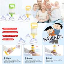 Portable Choking Rescue Device, Anti-Choking Device For Children And Adults, Airway Suction Device, Equipped With 3 Masks, Suitable For Home, Travel, And Emergency Situations - 黃色 - 查看 5