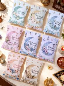 1 Set/24 piezas Bolsas de regalo coloridas para Eid con diseño de luna y linterna, bolsas de papel para empaquetar regalos de Ramadán Kareem, bolsas de caramelos, sobres de regalo de Ramadán, decoraciones de Ramadán, decoraciones para baby shower, suministros para fiestas familiares, decoración de Eid Mubarak, decoración de Ramadán para el hogar, Ramadán Mubarak Día del Advenimiento Islámico, suministros para fiestas de eventos musulmanes, decoración musulmana de Eid Al Adha - Multicolor - Ver 9