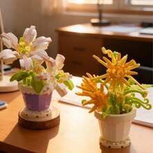 1 Micro Particle Potted Flower Building Blocks, DIY Colorful Flower Series Building Blocks, Decoration Bouquet, Suitable For Birthday, Father's Day, Mother's Day, Teacher's Day, Holidays, Weddings, Graduations, New Year, Christmas Gifts - Multicolor - View 8