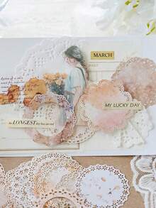 MOCARD 30 tờ/gói Giấy Scrapbook khung rỗng, Giấy thủ công trang trí DIY, Quà tặng ngày lễ, Vật liệu cắt dán thủ công, Đồ dùng học tập sáng tạo lập kế hoạch sổ lưu niệm cá nhân - Màu Xám nhạt - Xem 8