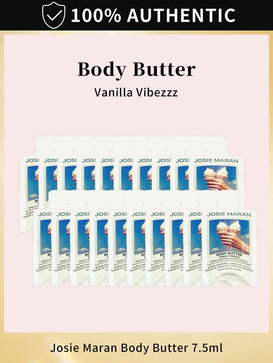 Josie Maran Body Butter Vanilla Vibezzz Sample Mini 0.25oz/7.5mL - 75ml (7.5ml*10pcs) - 查看 1