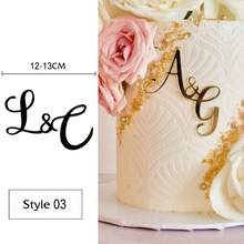 1 Stück personalisierter Hochzeitstorten-Aufsatz, Acryl Torte Dekoration, personalisierte Laser-geschnittene Dekoration, Hochzeits-Initialen Tortenaufsatz, Kommunion Dekoration - Mehrfarbig 1 - Übersicht 34