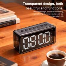 1200mAh Portable Multifunctional Wireless Speaker With Clock Display And Alarm - Black - View 4