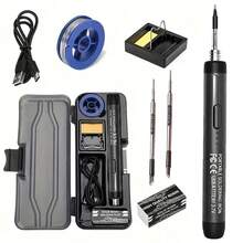 2-In-1 USB Or Battery Powered Soldering Iron, Portable Rechargeable Electric Soldering Pen With 3 Heating Tips, Suitable For Phone, Computer Repair, Mini Home DIY Welding Tool - Color - View 15