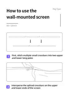 GAINVANE Väggmonterad projektionsduk utan borrning, lämplig för hemmabio, bärbar projektionsduk med hög upplösning, smart installationsdesign - kompatibel med olika projektorer, tillämplig i vardagsrum, sovrum och möten på kontoret (ingen extern strömförsörjning krävs)