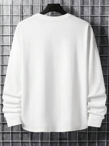 1pc Men's Casual Daily Letter Print Long Sleeve T-Shirt, Fashionable & Stylish For Autumn