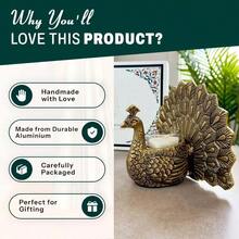 Handcrafted Home Decor Peacock Candle Holder By Exquisite Housewarming Gift And Table Decor Vintage Style Candle Holder For Coffee Table Decor - GoldFinishPeacockCandleHolder - View 5