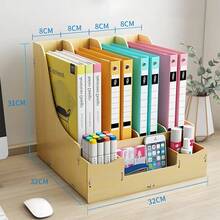 Caja organizadora de escritorio, estante organizador, carpetas organizadoras, estantería de escritorio, organizador mágico, suministros de oficina, caja organizadora para escritorio - Negro - Ver 2
