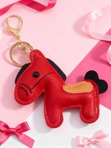 1pc Cute Horse Keychain/Bag Charm, Fashionable European And American Style, Suitable For Daily Wear On Keys/Bags, Suitable For Students And Office Workers