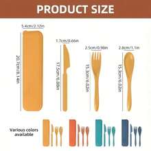 16pcs/32pcs Portable Plastic Cutlery Set, Outdoor Travel Utensil Set With Fork And Spoon, Reusable, With Storage Box, Essential For Travel, Suitable For Daily Home Use, Back To School, Outdoor Activities, Parties - Multicolor - View 3