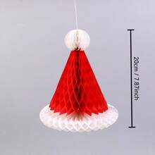 3 قطع - قبعة سانتا من الخلية السداسية كديكور عيد الميلاد، كرات خلية سداسية كزينة لحفلات عيد الميلاد للمنزل والمكتب وشجرة عيد الميلاد، قبعة عيد الميلاد وكرات خلية سداسية لشجرة عيد الميلاد وأجراس خلية سداسية لحفلات عيد الميلاد والمناسبات في المراكز التجارية، مجموعة ديكور من الأزهار الورقية، كرات خلية سداسية كلاسيكية لقبعة عيد الميلاد - مثالية لحفلات العطلات وديكور المراكز التجارية، بدون حاجة لطاقة