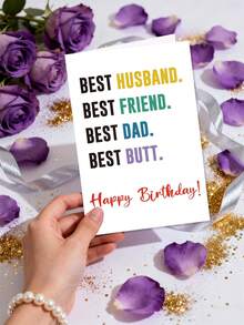 Funny Birthday Card For Husband - Hilarious Valentine's Day Card From Wife | Best Husband, Best Friend, Best Dad, Best Butt | Fun & Heartwarming Birthday Card-1PC - Multicolor - View 7