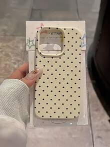 1pc White Polka Dot Pattern Full Coverage TPU Shockproof Phone Case, Compatible With Apple 16, 15, 14, 13, 12, 11 Pro Max, And Series - Multicolor - View 3