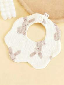 6 层纱布婴儿围兜防脏花瓣设计，婴儿口水围兜，新生儿防吐围兜 - 彩色 - 查看 5