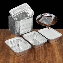 15 Peças Bandejas de Assar Quadradas de Alumínio com Tampas de Plástico Transparente (5.5*4.3 Polegadas) - Bandejas Planas Descartáveis para Entrega - Recipientes de Alumínio para Alimentos para Cozinhar, Aquecer, Armazenar, Preparação de Alimentos - E