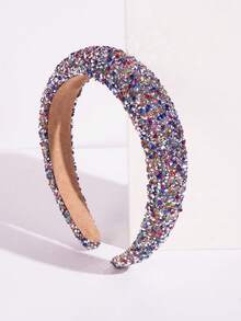 1 pieza Diadema de pelo con migas de chocolate arcoíris, accesorio de pelo elegante y hermoso - Multicolor - Ver 4