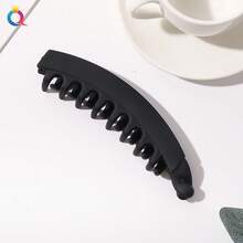 Qiyue PC Matte Banana Clip Vertical Clip Elegant High Ponytail Fixing Tool Claw Clip Hair Clip Shark Clip - PC13cm香蕉夾-磨砂黑色 - 查看 13