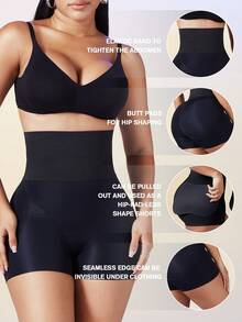 1 High-Waisted, Tummy-Flattening, Hip-Lifting, And Shaping Body Shaper For Women. - Black - View 3