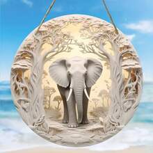 1pc 2D Wooden Jesus Nativity Scene, Christian Wooden 20*20cm Round Hanging Christmas Wreath Decor, Room Decor, Wall Decor, Home Decor, Christmas Decor, Living Room Decor