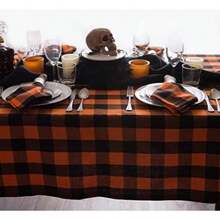 DII - Mantel Rectangular para cenas Familiares o reuniones en Interiores o Exteriores, Uso Diario, , , 1, 1(Naranja y negro Classic Farmhosue) - Multicolor - Ver 6