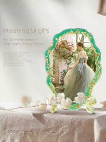 两件装树脂相框模具套装，包含长方形和椭圆形相框模具及支架，适用于DIY礼品和家居装饰，可用于家具装饰、创意礼品、节日/生日礼物。