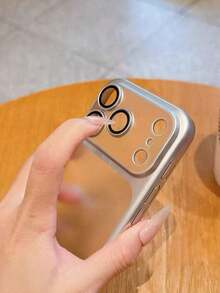 Universal IP 17 Pro Max Case With Full Coverage, Ultra-Thin Transparent Matte Anti-Shock Hard Shell, New UV Excimer Male/Female High-End Simple Design Smartphone Case - Silver - View 3