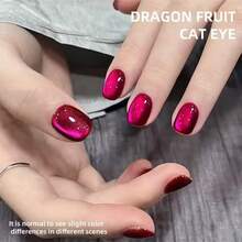 MIANEL 10ML 2025 New Dragonfruit Red Series Cat Eye Gel Nail Polish - Super Bright Magnetic Nail Polish With Diamond Glitter Effect, Christmas Manicure, Red Nail Care Products - Multicolor - View 4