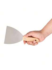 Espátula Rígida De 4" Con Mango De Madera Para Albañil De Mamposteria Fumetax - Plateado - Ver 3