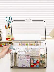 Caixa de Armazenamento de Gaveta de Mesa de Grande Capacidade Transparente de Acrílico para Cosméticos e Máscaras, Adequada para Sala de Estar, Sala de Jantar, Cozinha, Quarto, Reuniões Familiares, Casamentos, Festivais e Comemorações