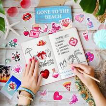 50张情人节爱心贴纸，卡通爱情贴纸，情人节礼物，爱心贴纸，粉色贴纸，适用于笔记本电脑、保险杠、滑板、水瓶、电脑、手机 - C - 查看 4