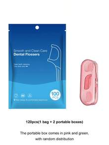 10/100支便携式牙线，一次性牙签，适合家庭/旅行，塑料旅行盒